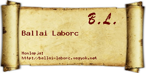 Ballai Laborc névjegykártya